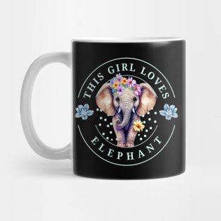 this girl loves elephant cute baby colorful elephant Mug